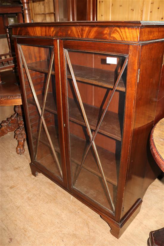 George III style two door glazed china cabinet/bookcase(-)